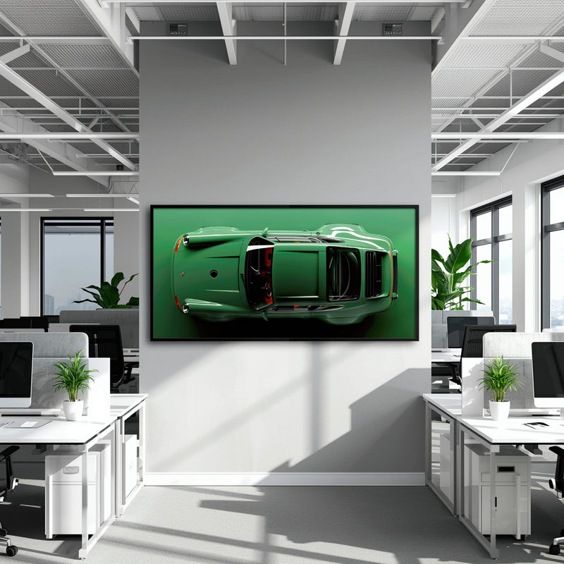 Green Porsche 911 Wall Art – Emerald Axis Canvas Print Cars