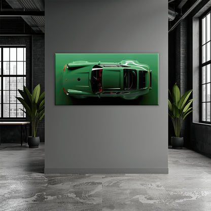 Green Porsche 911 Wall Art – Emerald Axis Canvas Print Cars