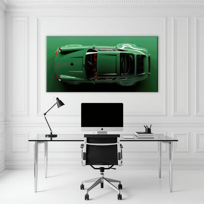 Green Porsche 911 Wall Art – Emerald Axis Canvas Print Cars