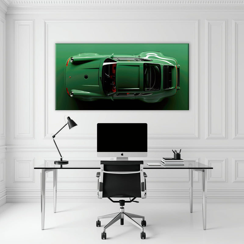 Green Porsche 911 Wall Art – Emerald Axis Canvas Print Cars