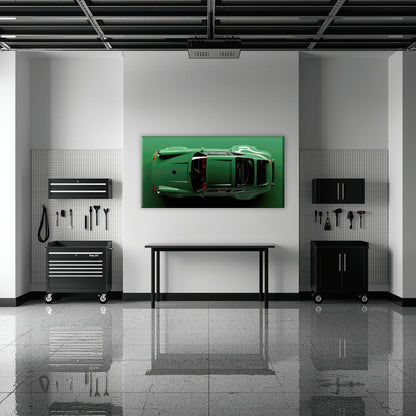 Green Porsche 911 Wall Art – Emerald Axis Canvas Print Cars