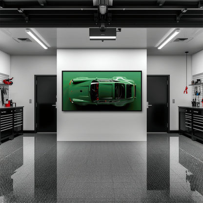 Green Porsche 911 Wall Art – Emerald Axis Canvas Print Cars