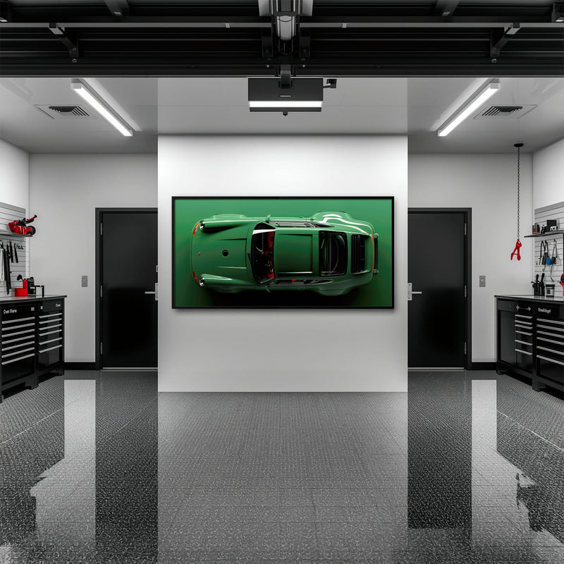 Green Porsche 911 Wall Art – Emerald Axis Canvas Print Cars