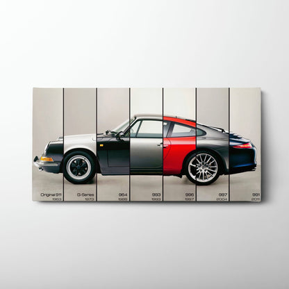 Porsche 911 Wall Art – Evolution Lineage Canvas Print Cars