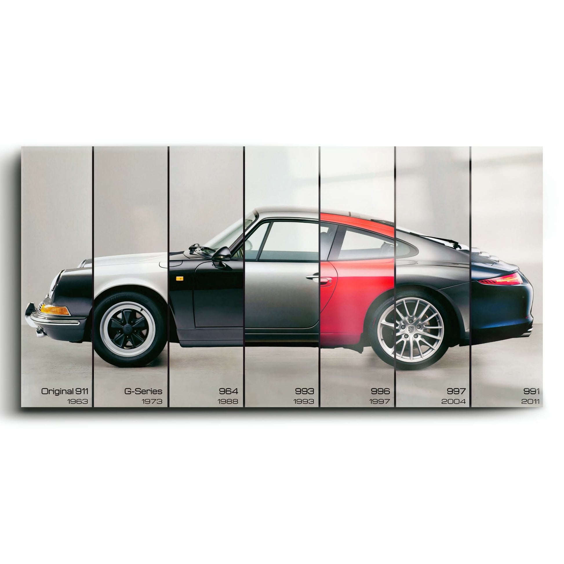 Porsche 911 Wall Art – Evolution Lineage Canvas Print Cars