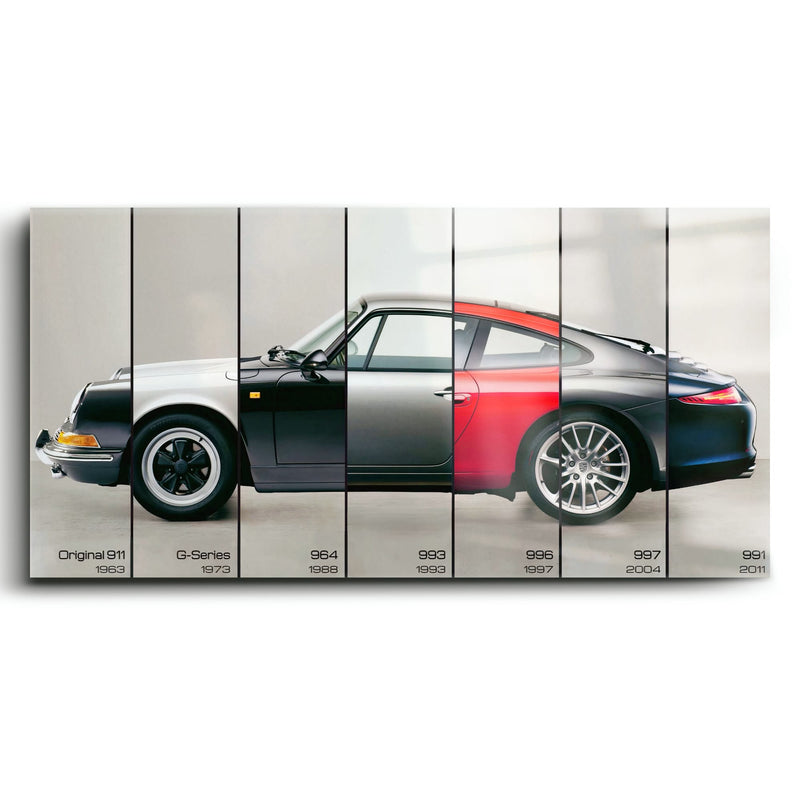 Porsche 911 Wall Art – Evolution Lineage Canvas Print Cars