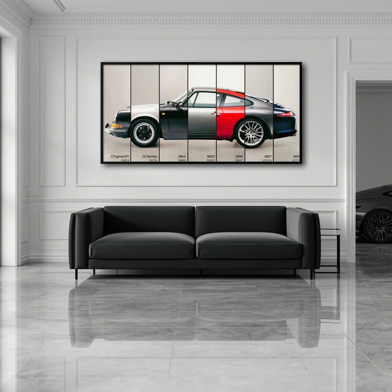 Porsche 911 Wall Art – Evolution Lineage Canvas Print Cars
