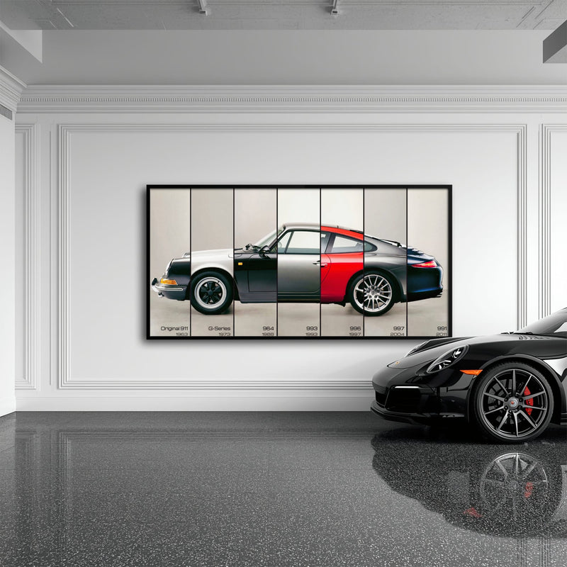 Porsche 911 Wall Art – Evolution Lineage Canvas Print Cars