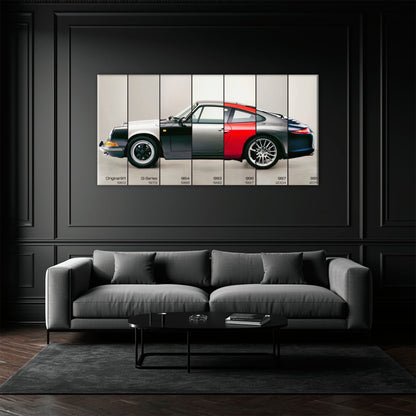 Porsche 911 Wall Art – Evolution Lineage Canvas Print Cars