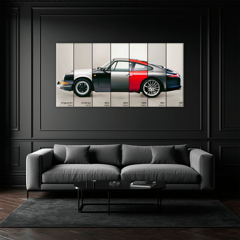 Porsche 911 Wall Art – Evolution Lineage Canvas Print Cars