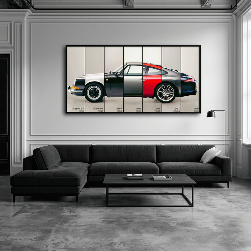 Porsche 911 Wall Art – Evolution Lineage Canvas Print Cars