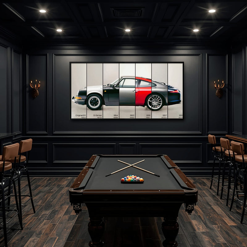 Porsche 911 Wall Art – Evolution Lineage Canvas Print Cars