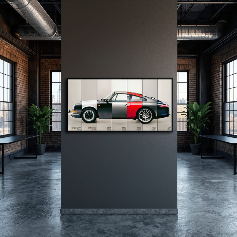 Porsche 911 Wall Art – Evolution Lineage Canvas Print Cars
