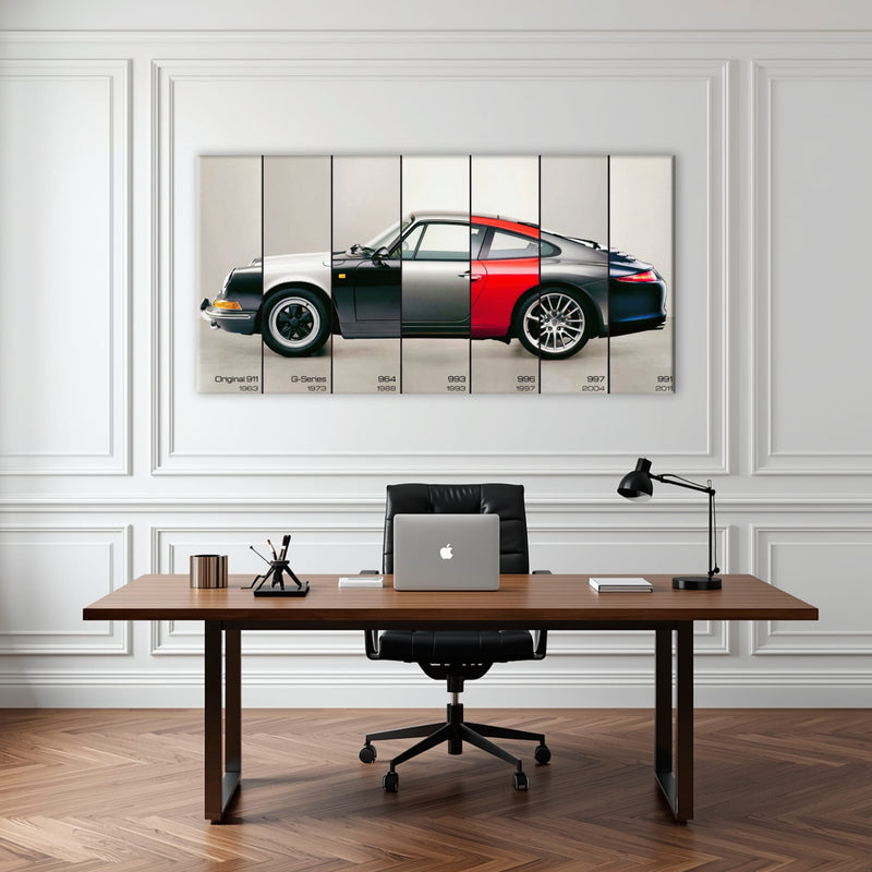 Porsche 911 Wall Art – Evolution Lineage Canvas Print Cars