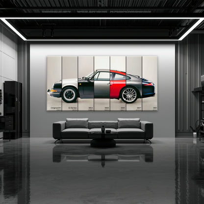 Porsche 911 Wall Art – Evolution Lineage Canvas Print Cars