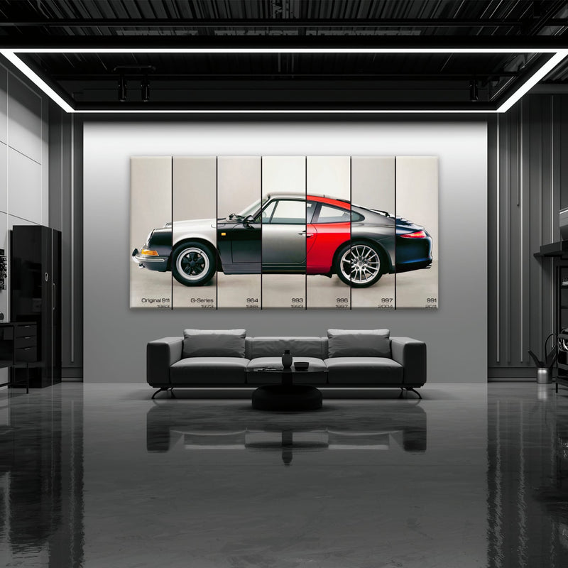 Porsche 911 Wall Art – Evolution Lineage Canvas Print Cars