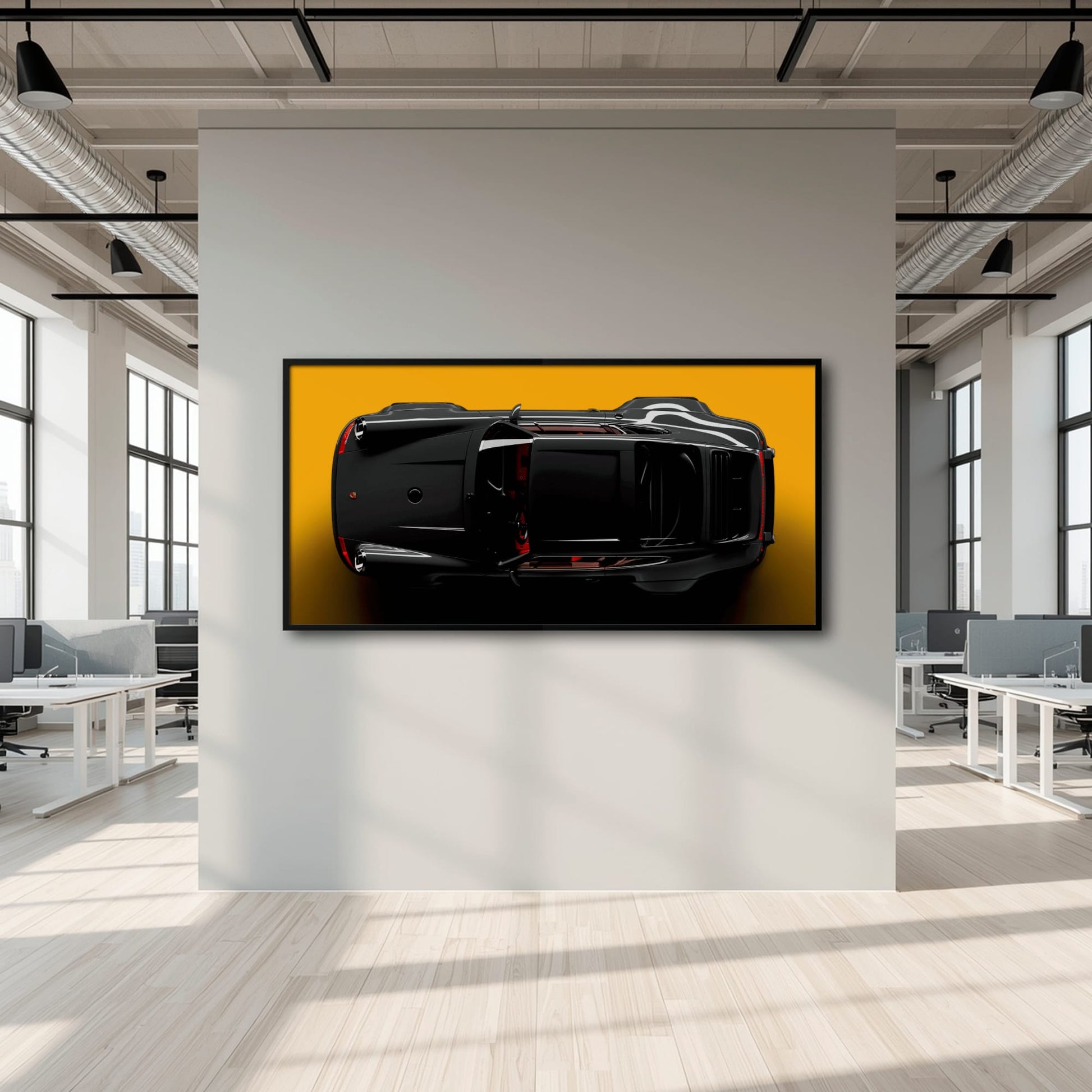 Porsche 911 Wall Art – Golden Eclipse Canvas Print Cars