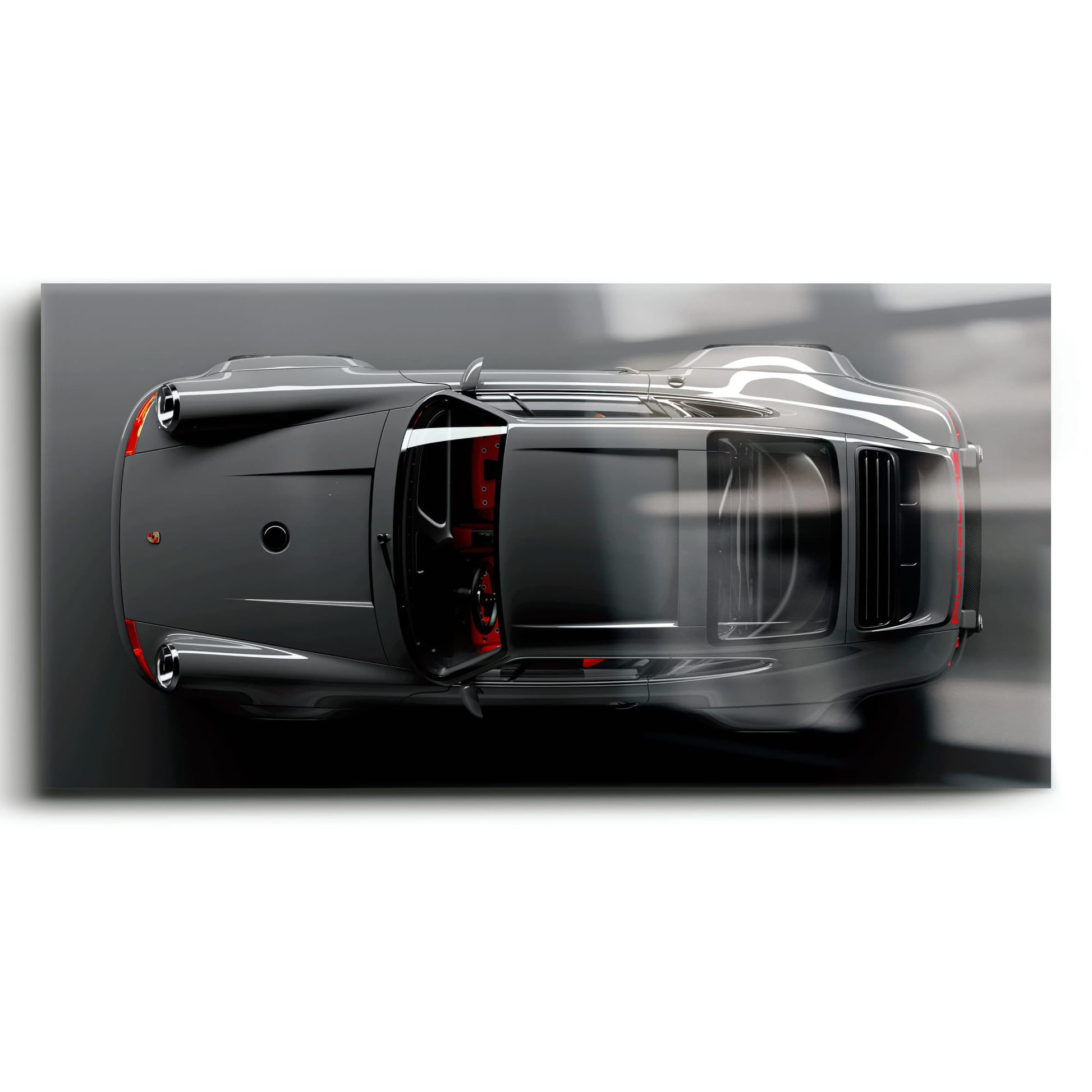 Gray Porsche 911 Wall Art – Graphite Apex Canvas Print Cars