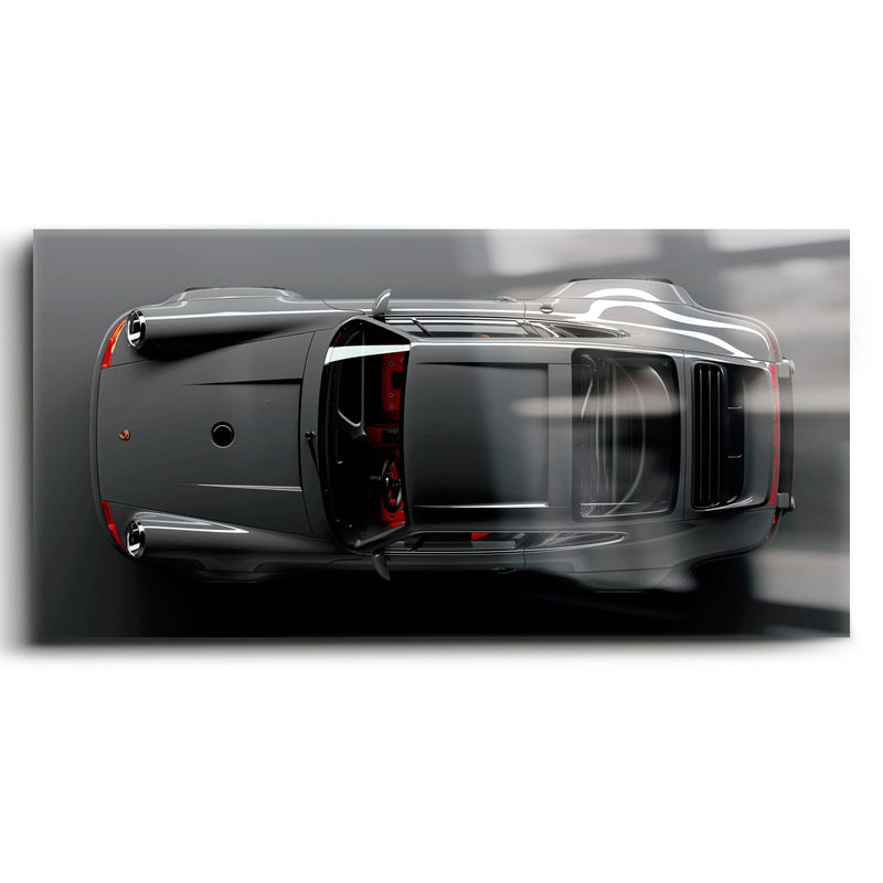 Gray Porsche 911 Wall Art – Graphite Apex Canvas Print Cars
