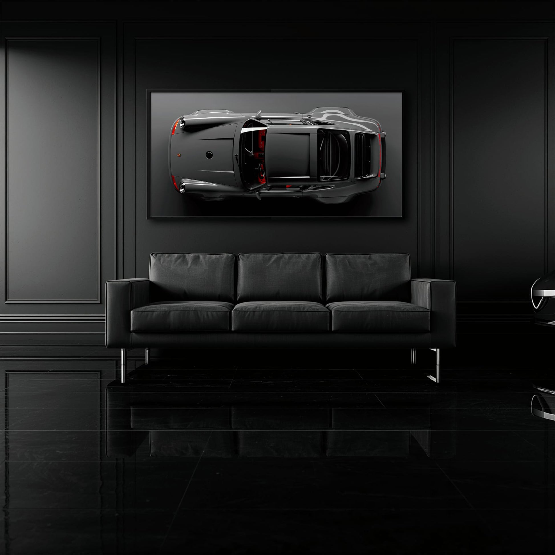 Gray Porsche 911 Wall Art – Graphite Apex Canvas Print Cars