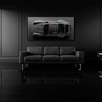 Gray Porsche 911 Wall Art – Graphite Apex Canvas Print Cars
