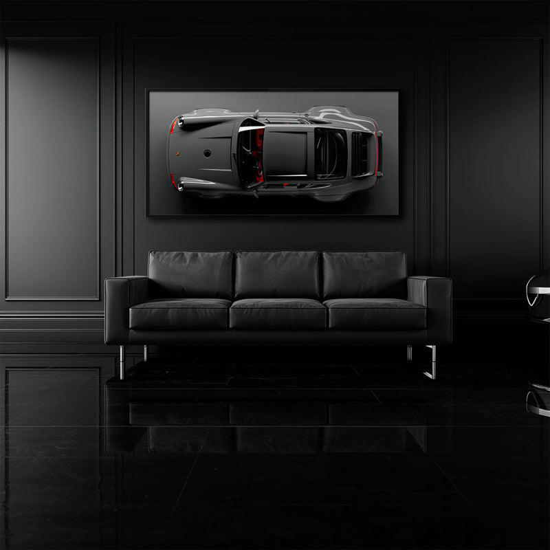 Gray Porsche 911 Wall Art – Graphite Apex Canvas Print Cars