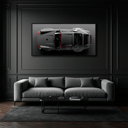 Gray Porsche 911 Wall Art – Graphite Apex Canvas Print Cars
