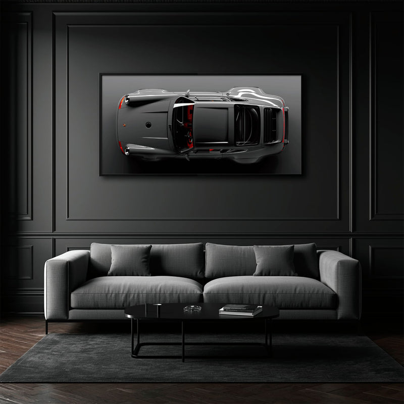 Gray Porsche 911 Wall Art – Graphite Apex Canvas Print Cars