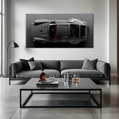 Gray Porsche 911 Wall Art – Graphite Apex Canvas Print Cars