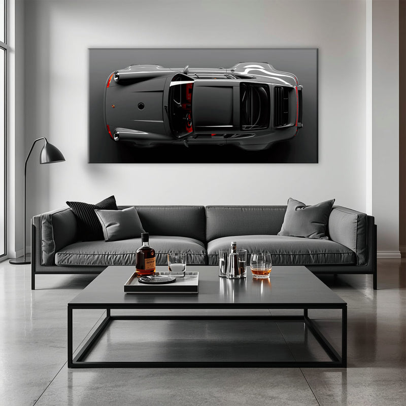Gray Porsche 911 Wall Art – Graphite Apex Canvas Print Cars