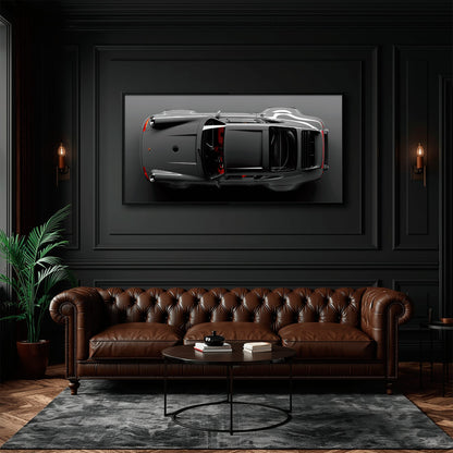 Gray Porsche 911 Wall Art – Graphite Apex Canvas Print Cars