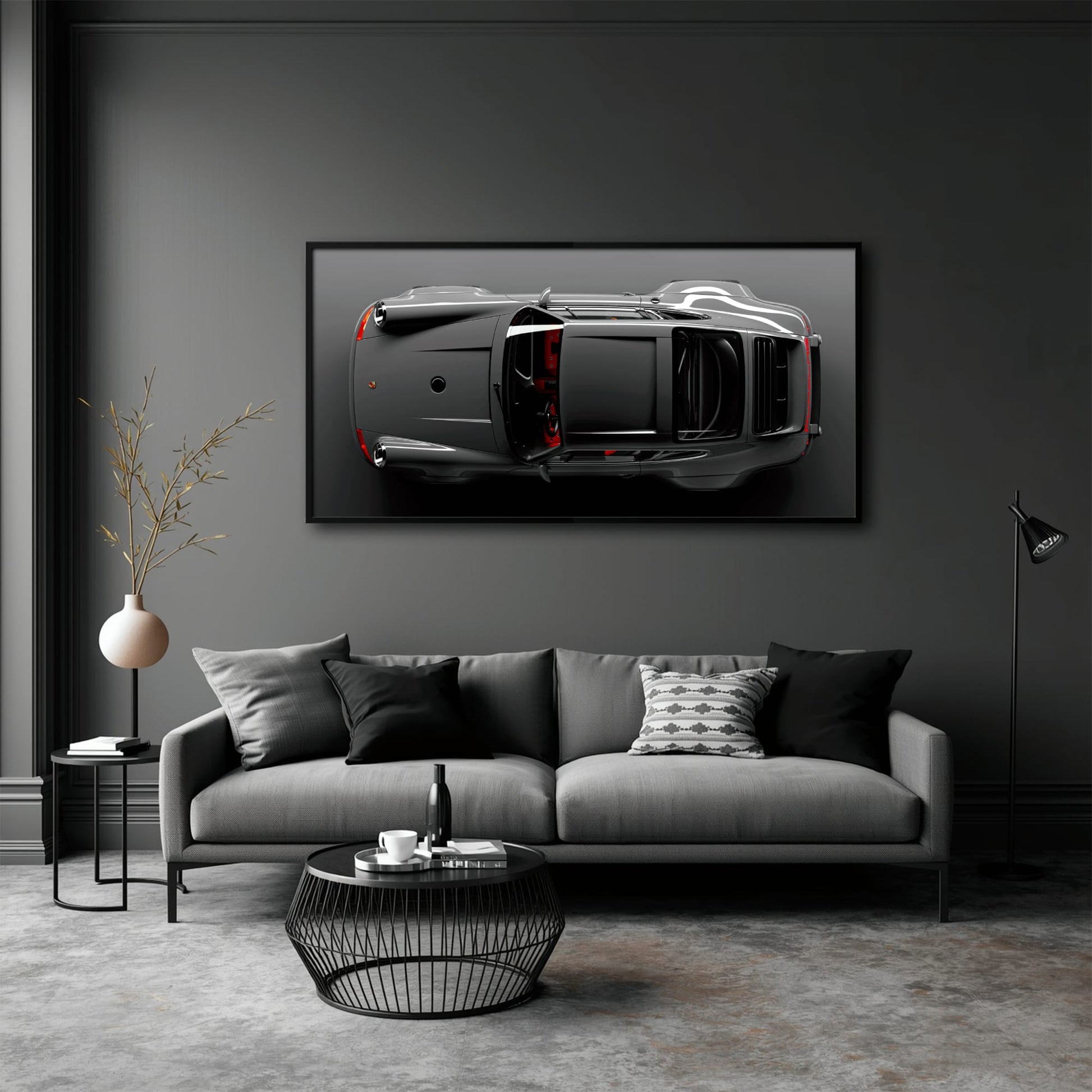 Gray Porsche 911 Wall Art – Graphite Apex Canvas Print Cars