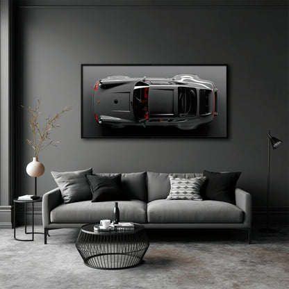Gray Porsche 911 Wall Art – Graphite Apex Canvas Print Cars