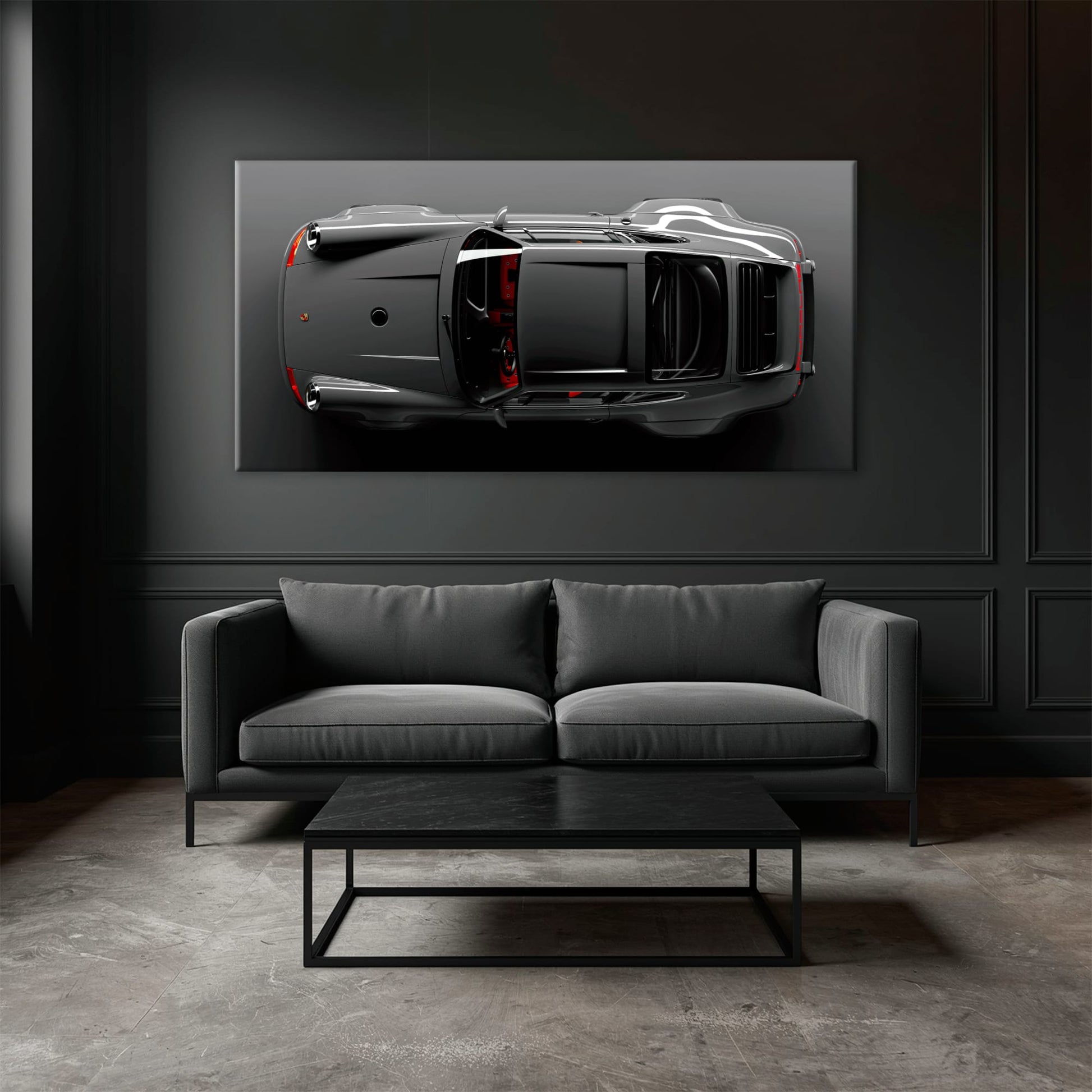 Gray Porsche 911 Wall Art – Graphite Apex Canvas Print Cars