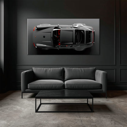 Gray Porsche 911 Wall Art – Graphite Apex Canvas Print Cars