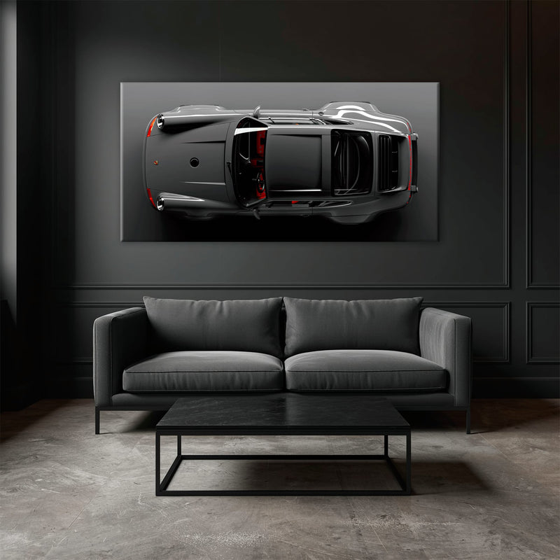 Gray Porsche 911 Wall Art – Graphite Apex Canvas Print Cars