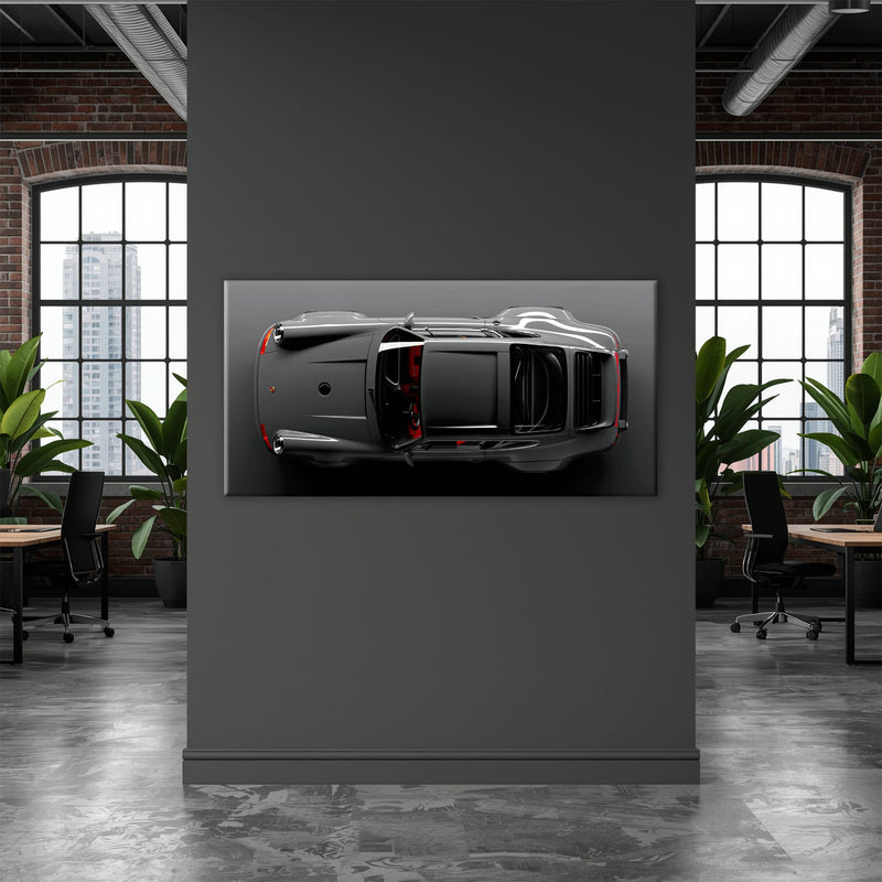 Gray Porsche 911 Wall Art – Graphite Apex Canvas Print Cars