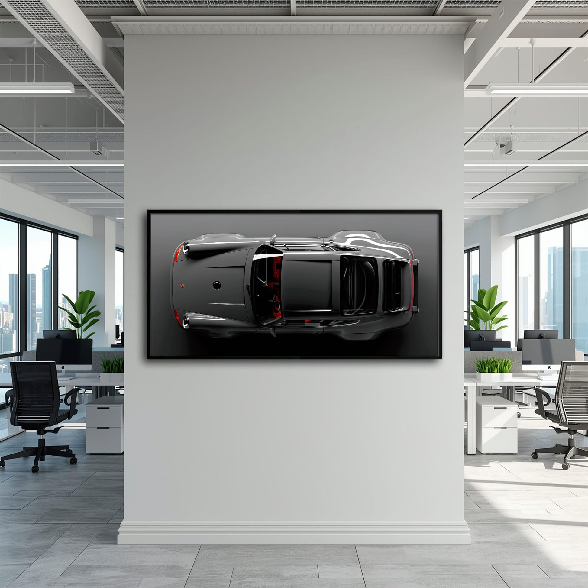 Gray Porsche 911 Wall Art – Graphite Apex Canvas Print Cars