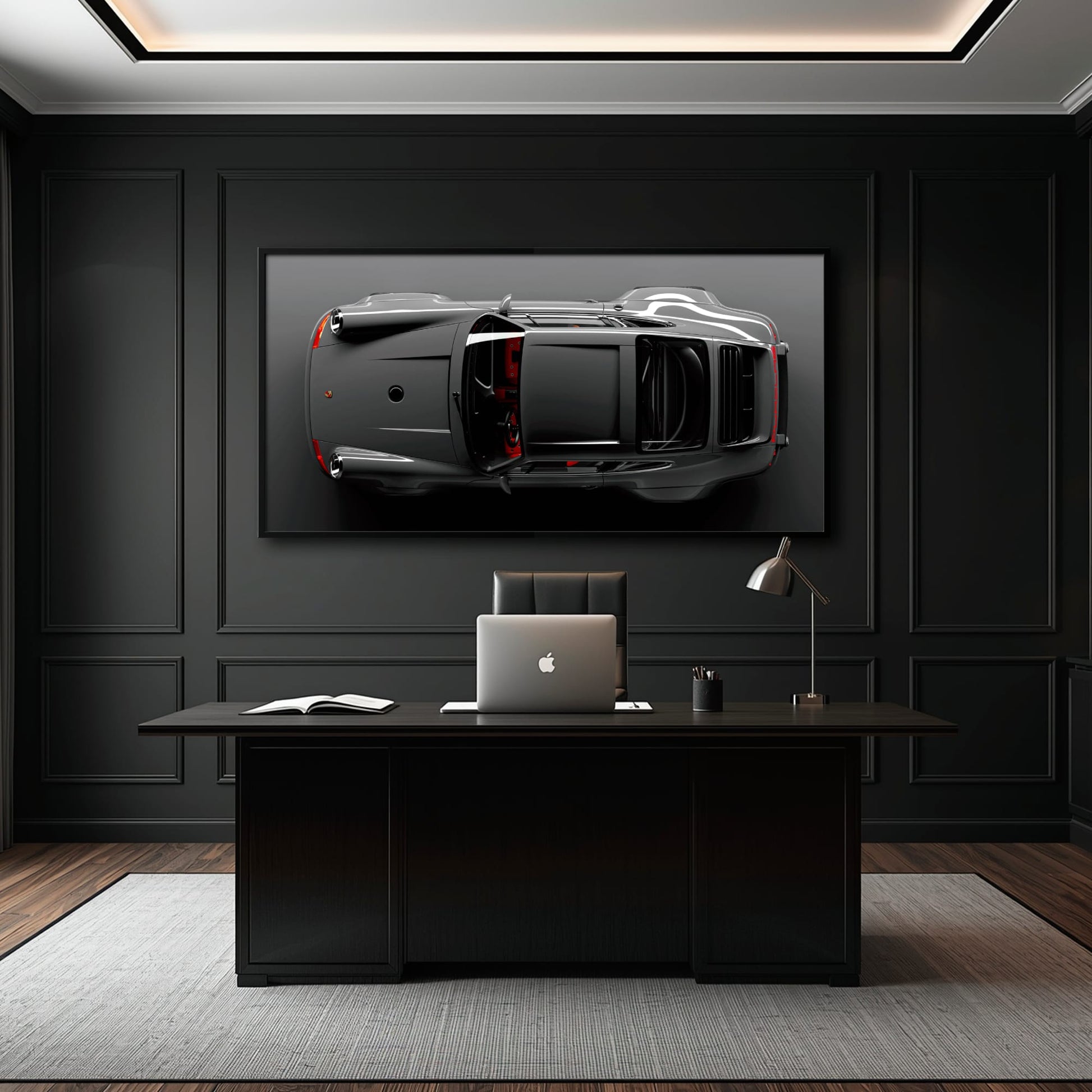 Gray Porsche 911 Wall Art – Graphite Apex Canvas Print Cars