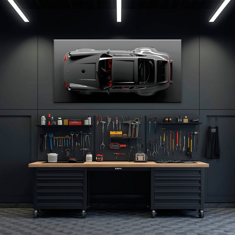 Gray Porsche 911 Wall Art – Graphite Apex Canvas Print Cars