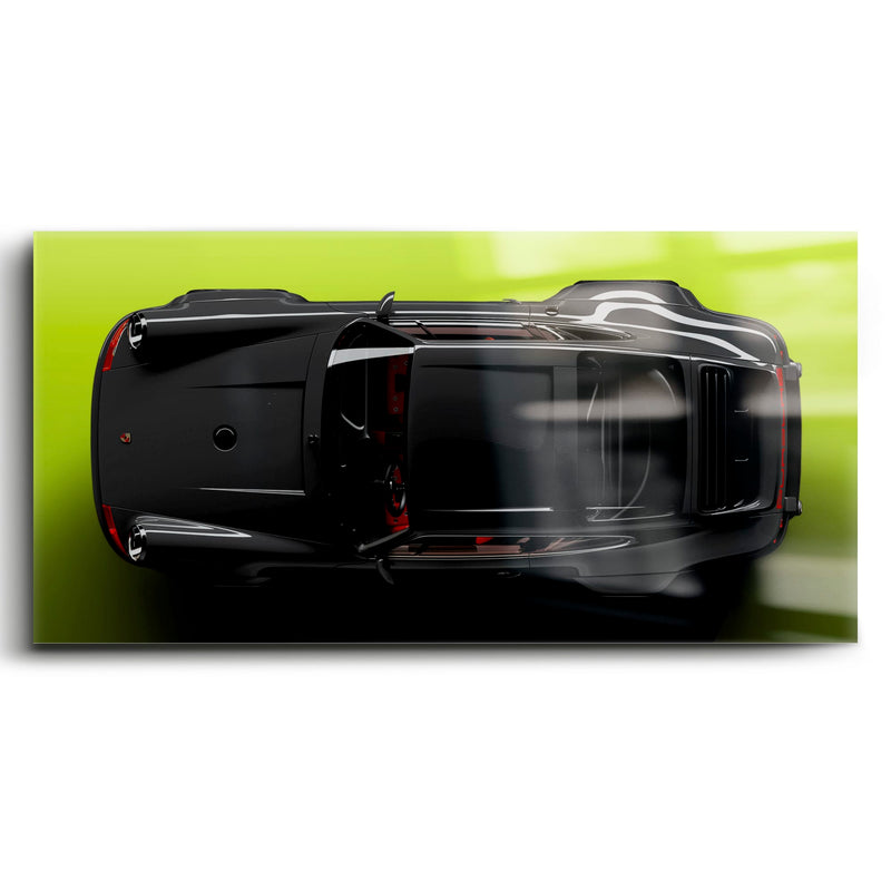 Porsche 911 Greenline Shadow Wall Art – Sports Car Canvas Print Cars