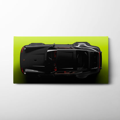 Porsche 911 Greenline Shadow Wall Art – Sports Car Canvas Print Cars