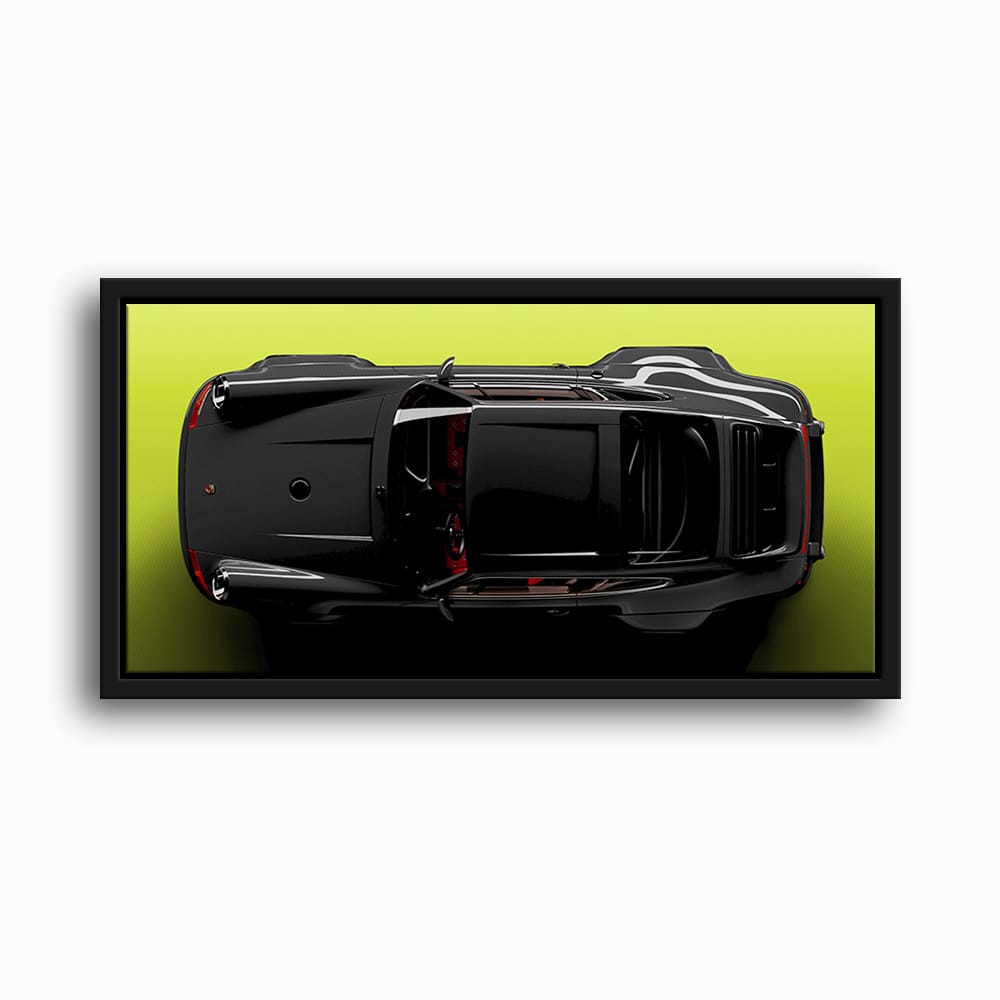 Porsche 911 Greenline Shadow Wall Art – Sports Car Canvas Print Cars