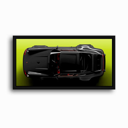 Porsche 911 Greenline Shadow Wall Art – Sports Car Canvas Print Cars