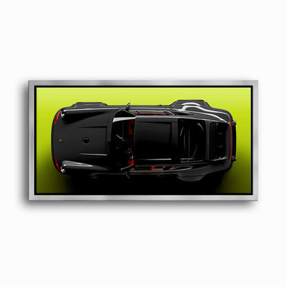 Porsche 911 Greenline Shadow Wall Art – Sports Car Canvas Print Cars