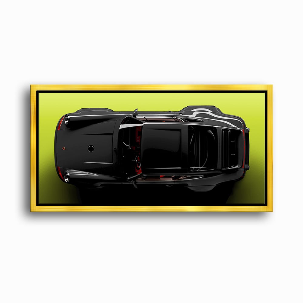 Porsche 911 Greenline Shadow Wall Art – Sports Car Canvas Print Cars