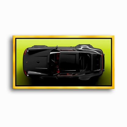 Porsche 911 Greenline Shadow Wall Art – Sports Car Canvas Print Cars
