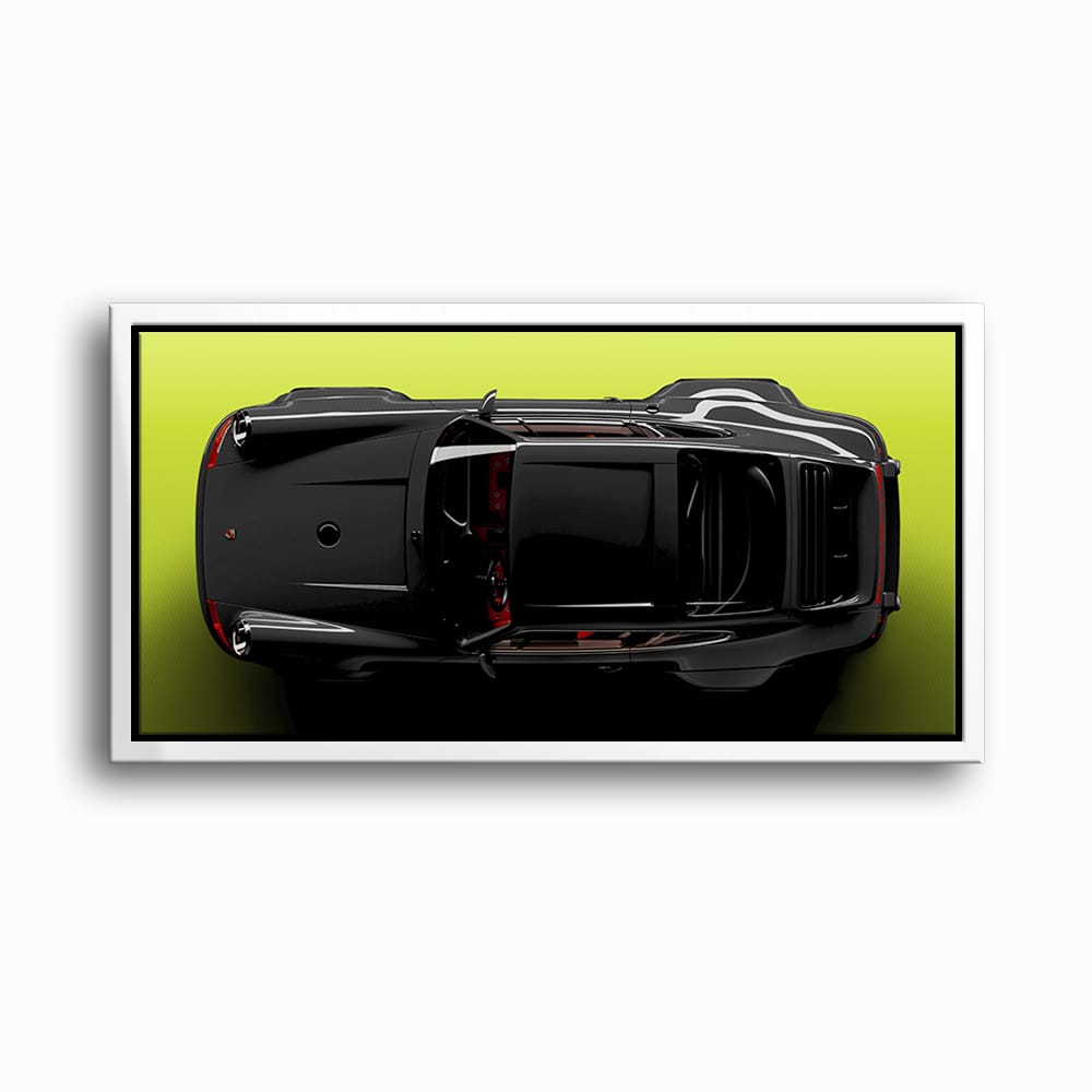 Porsche 911 Greenline Shadow Wall Art – Sports Car Canvas Print Cars