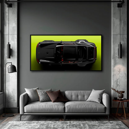 Porsche 911 Greenline Shadow Wall Art – Sports Car Canvas Print Cars