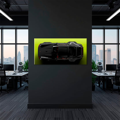 Porsche 911 Greenline Shadow Wall Art – Sports Car Canvas Print Cars